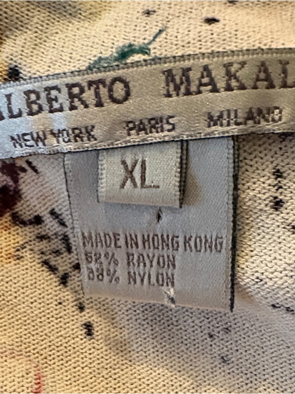 Alberto Makali Cream Zip Up Top with Multicolor Speckle Print - Picture 4 of 4